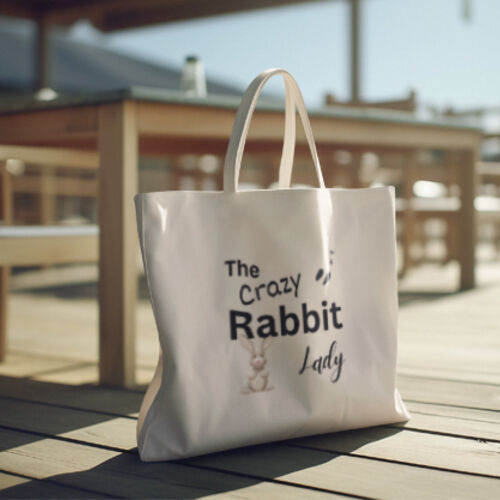 crazy rabbit lady black text Thumbnail